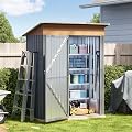 Verdeluxe 5x3FT Outdoor Storage Shed with Floor Frame,Matte Gray
