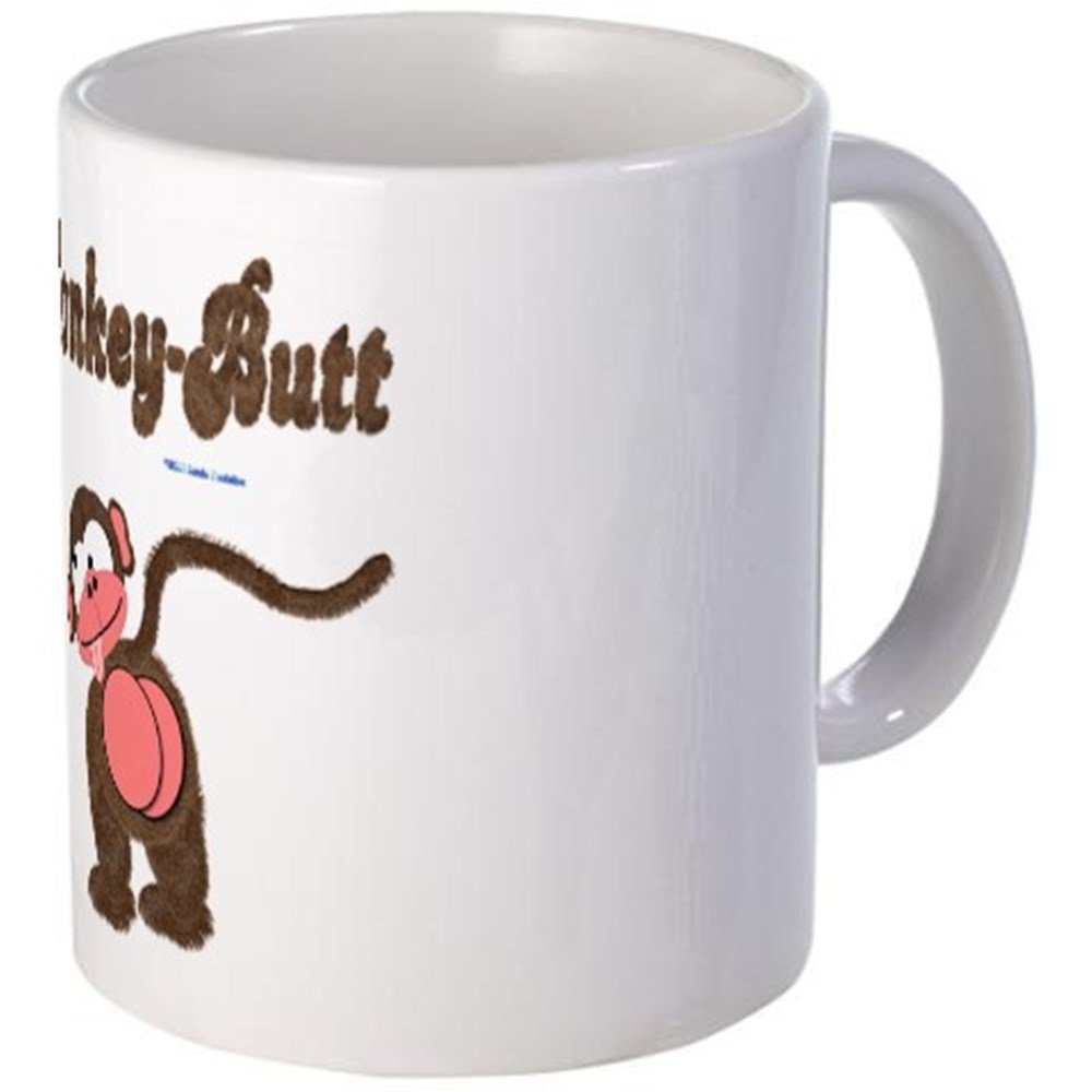 Demon Decal Mug - Monkey-Butt Mug - 15 Ounce Ceramic White Coffee/Tea Cup "