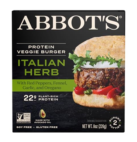 Abbot's, Veggie Burger Italian Herb, 8 Ounce