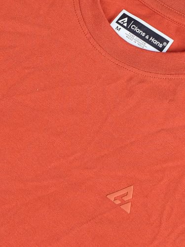 Image of Clans & Hans Men's Super Combed Cotton T Shirt, Regular Fit Round Neck Tshirt, Half Sleeves, Plain T-Shirt for Men