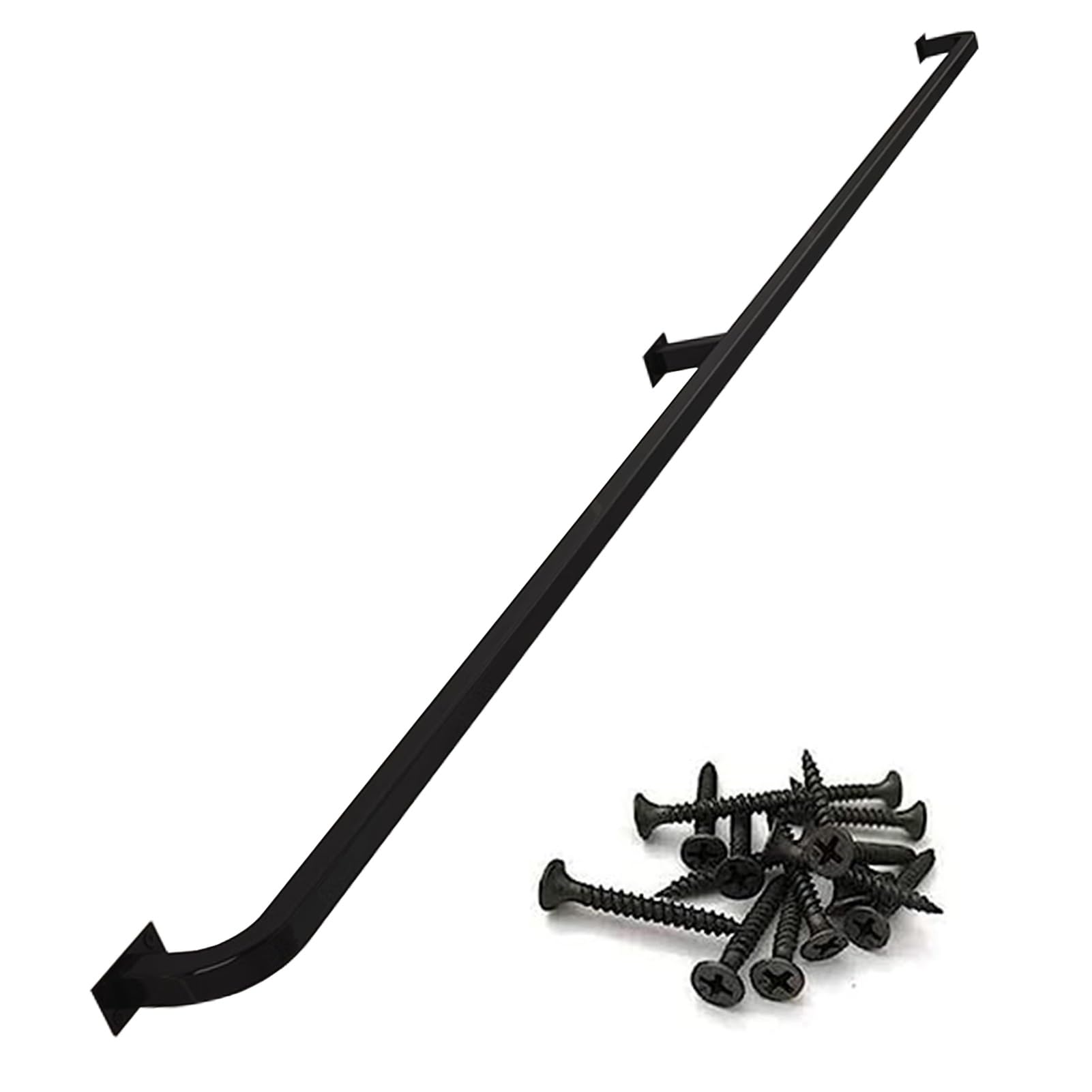 Rampes en tube noir robustes pour escaliers intérieurs en métal