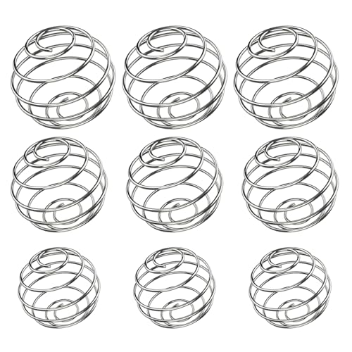 DALAETUS 9 Pcs Mixer Ball Set, Stainless Steel Shaker Ball for Drink Bottle Shaker Cup, Spring Ball Mixing Wire Whisk Ball for Shaker,Drinking Bottle Cup (3 Small, 3 Medium, 3 Large)