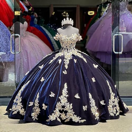 Puffy Quinceanera Dresses with Cape Sparkly Butterfly Ball Gown Elegant Sweet 16 Dress SE0063