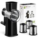 Ibergrif Grattugia Formaggio Manuale con Manovella – Mandoline 3 in 1, 3 Lame Acciaio Inox...