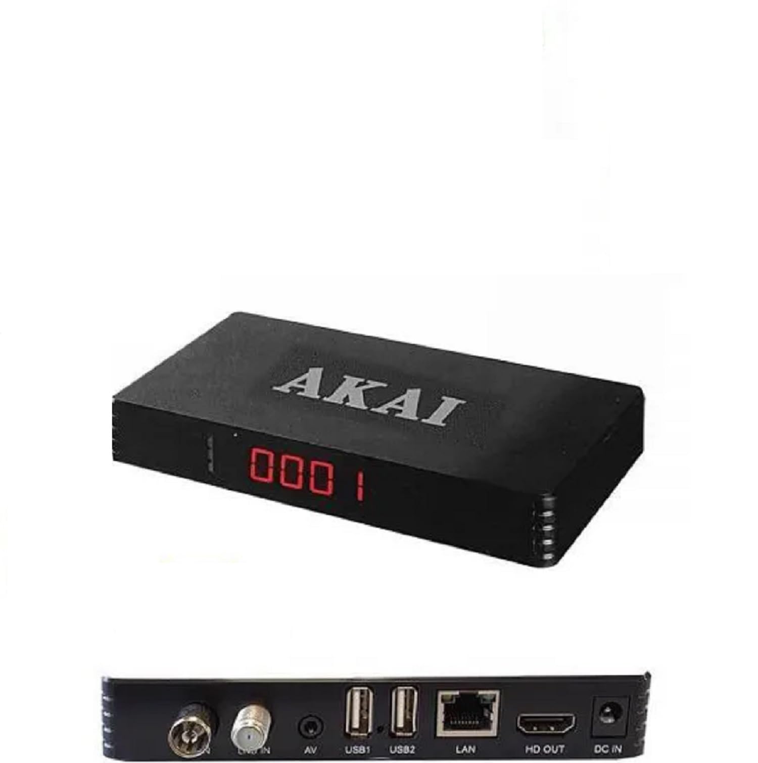 Akai AKDVBTBOXSMAR - Decoder digitale terrestre, DVB-T2, Nero