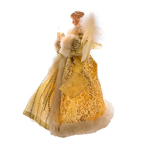 Kurt Adler Ul 10-Light Angel Treetop Figurine, 10-Inch, Ivory And Gold #TOP2