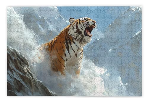 Puzzle 1500 Piezas, Puzzle Tigre con Caja Regalo para Adultos, DIY 1500 Piezas Rompecabezas de Madera para Adultos, Rompecabezas Desafiante para Decoración del Hogar y Paredes, Regalo Mujer, R-17