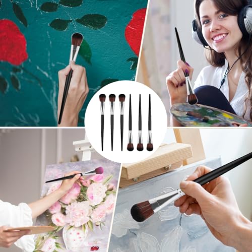 Vin Beauty Set de 6 Pinceles Mop de 1 pulgada para Pintura Acrílica con Mango Corto de Madera miniatura 7