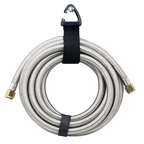 Nqn Upgraded 12Feet High Pressure Braided Propane Hose Extension With Conversion Coupling 3/8" Flare To 1/2" Female Npt, 1/4" Male Npt, 3/8" Male Npt, 3/8" Male Flare For Bbq Grill, Fire Pit, Heater #TOP7