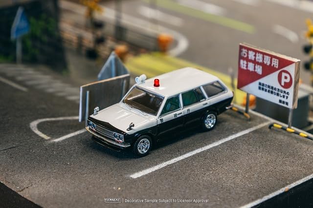 Asfalto 1/64 Datsun Bluebird 510 Carro Giappone Veicolo della polizia