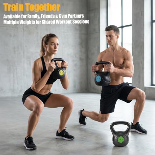 Image of NEWBULIG Hard Kettlebell Set, Strength Training Kettlebells Sets | Durable Concrete Core, HDPE Shell, Multi-Level Workout Fitness Equipment for Home Gym & Outdoor