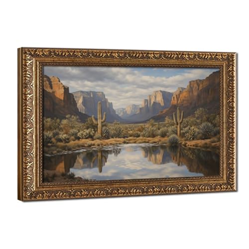 Poster paysage de lac panoramique de montagne déco murale toile 30x45cm