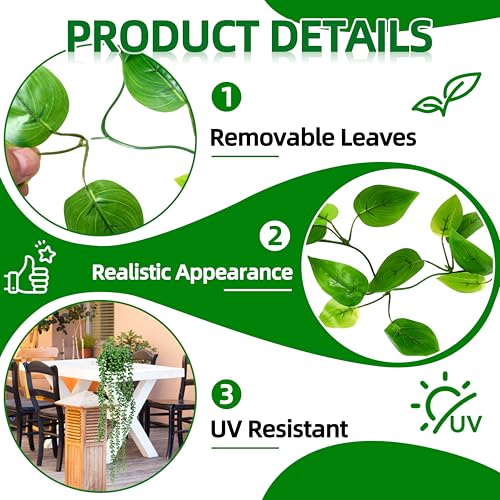 Image of Palonu Artificial Hanging Plants for Shelf, 4 Pack Fake Potted Greenery Plant Faux Mandala Vine, String of Pearls, Ivy Vine,Persian Grass Fern in Pot for Desk Home Bathroom Farmhouse Room Table Decor