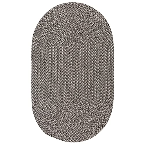 Decomall Azure Braided Oval Indoor Outdoor Area Rugs, 4’X6’ Oval Grey #TOP1