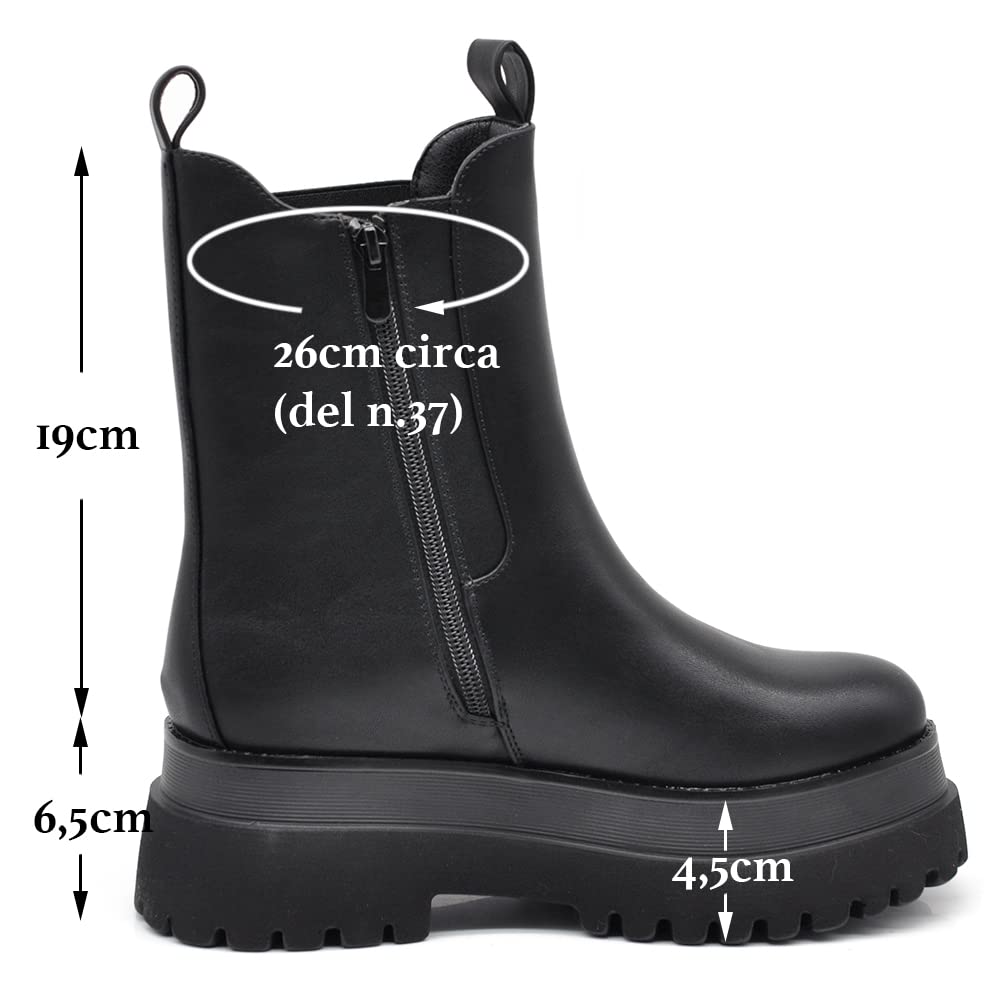 IF FASHION Stivali Stivaletti Anfibi Scarpe Chelsea da Donna Platform Con Suola Track G661