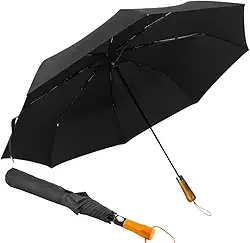 Guarda Chuva Preto Tecido Duplo Sombrinha Gigante Contra Vento Família Resistente Reforçado 8 Varetas