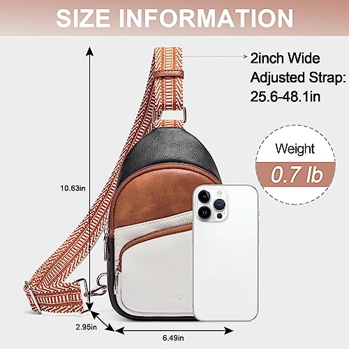 Image of CLUCI Sling Bag for Women, Vegan Leather Fanny Pack Crossbody Bags for Women, Chest Bag With Guitar Strap