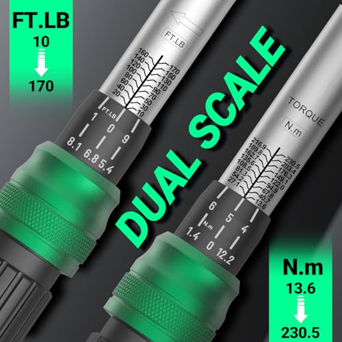 Image of 3-Piece Torque Wrench Set - 3 Click Wrenches (1 /4 inch, 3 /8 inch, 1 /2 inch) with 3pc Extension Bars, 72-Tooth Ratchet, ±3% Accuracy, for Automotive, Motorcycle & E-Bike