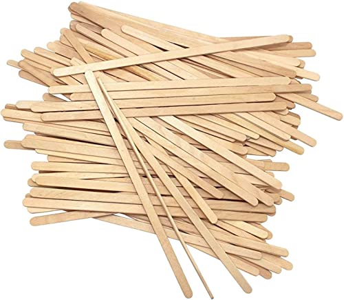 Image of Coffee Stirrers Disposable Wooden Coffee Stir Sticks - Round-End Birchwood 5.5 Inches Large Wooden Stir Sticks - Pack of 500