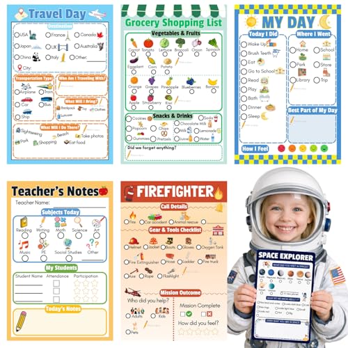 Blocs-notes PINKEESEA de jeu de simulation pour enfants, 6 carnets de 40 pages pour jouer au grand