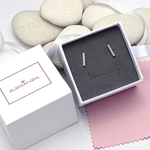 Sterling Silver Stud Bar Earrings For Women Girls Men, Hypoallergenic Minimalist Cz Flat Bar Stud Earrings Post Screw Back #TOP6