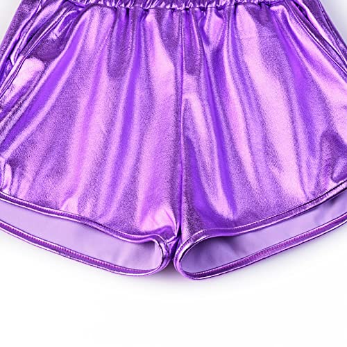 Image of Perfashion Girls Metallic Shorts Sparkly Shiny Hot Pants Gold /Silver /Pink Outfit