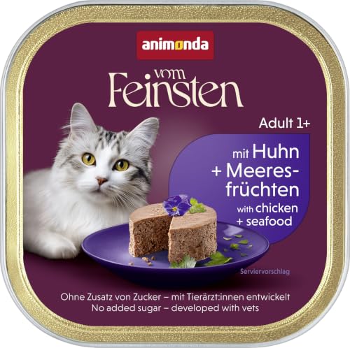 animonda Vom Feinsten Adult Fisch & Fleisch Vielfalt (32 x 100 g), Nassfutter für ausgewachsene Katzen, Katzenfutter ohne Getreide und Zucker, fein-stückige Pasteten