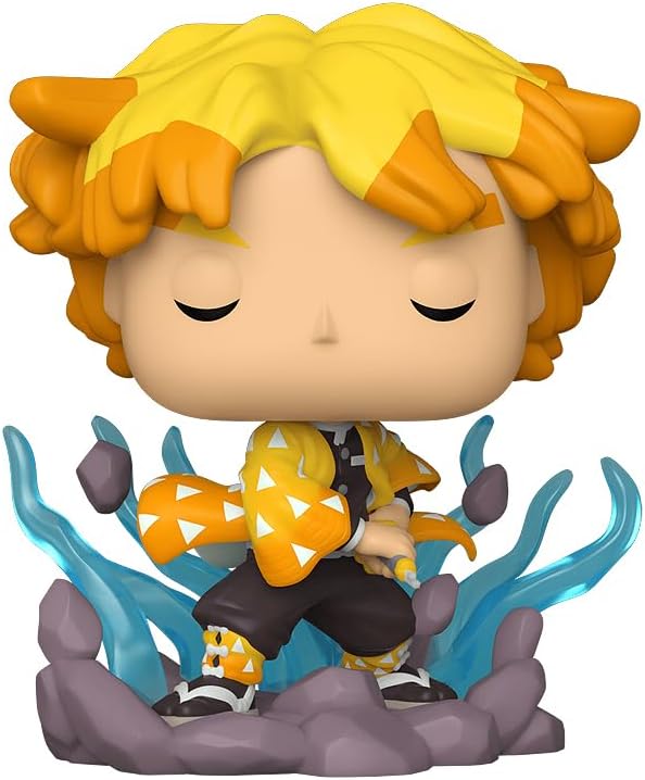 Pop Anime: Demon Slayer - Zenitsu Agatsuma Transforming (Thunder Breathing) Limited Edition Exclusive Vinyl Figure Bundle with Compatible Funko Box Protector - Image 3