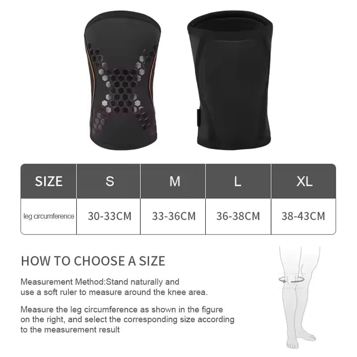 Image of Leosportz Knee Support for men Gym (1Pair) - 7mm Power Knee Support Gym Workout | Knee Sleeves for Running Jogging Gym Squats | Ideal for Squats, Powerlifting & Deadlift (Orange, M)