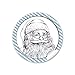 Produktbild 24 STICKER: 24 Weihnachtsaufkleber"Weihnachtsmann gestreift" (A4 Bogen) in blau zu Weihnachten  Papieraufkleber/Sticker/Aufkleber/Etiketten: 4 cm, rund, matt