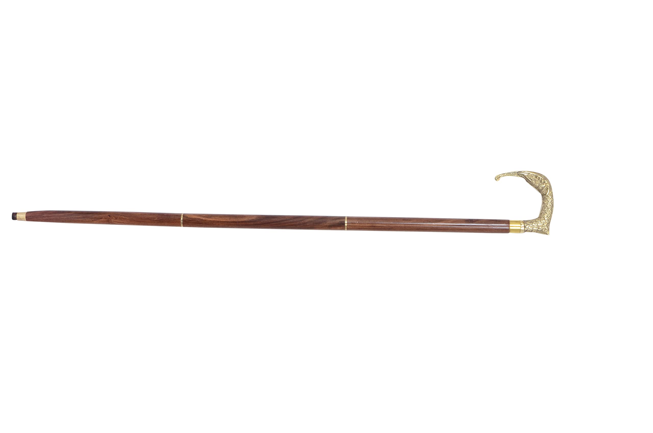 Alfiya Nautical Brass Elephant Walking Stick, Brown, 37 Inch - Image 2