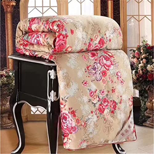 Couverture en soie anti-transpiring imprimé floral 3D douillette automne - 2