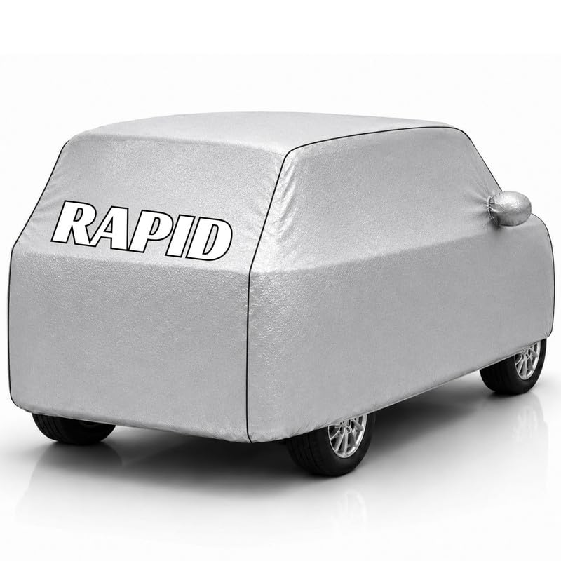 Image of Back-Boo Heavy Waterproof Rapid Car Cover | Polyester Car Body Covers for Rain & Sun | UV Protection, Dustproof, Scratch Resistant, Windproof, Heat Resistant, Custom Fit - (Silver)