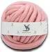 Merino Wool Super Chunky Yarn- Bulky Roving Yarn for Finger Knitting,Crocheting Felting,Making Rugs Blanket and Crafts by FLORAKNIT (Pale Pink, Chunky-40mm-1.1LB)