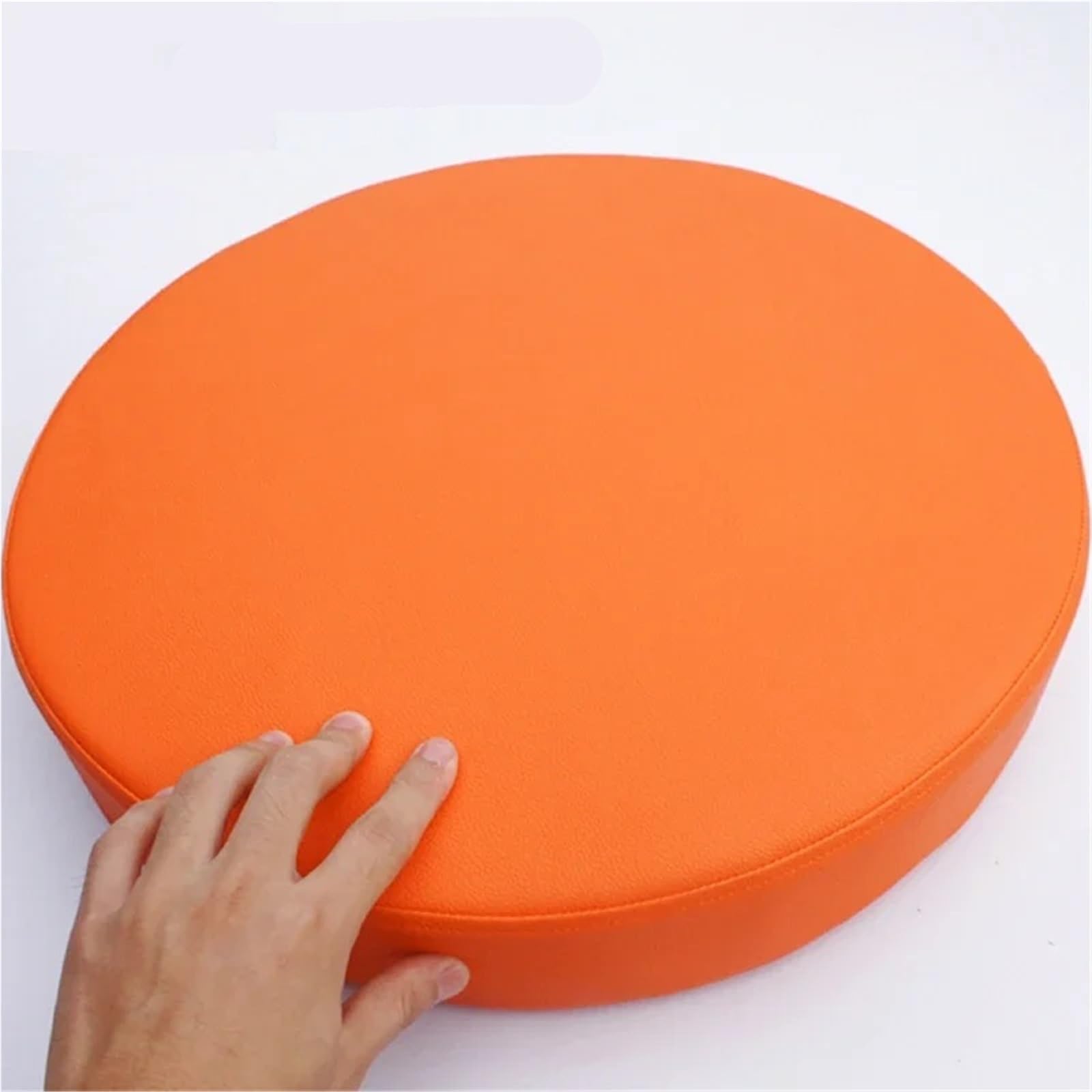 Cuscino di Sostegno in Schiuma per Divano Seduta Sgabello for Poltrona con Cuscino Rotondo in Pelle | Cuscinetti in schiuma for ufficio, veicoli, casa, impermeabili(Orange)