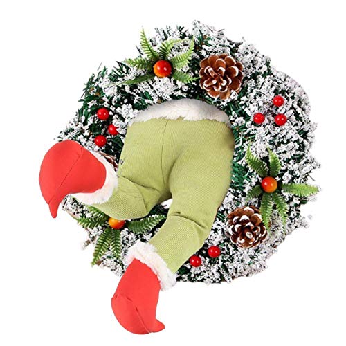 Guirlande de Noël fenêtre et porte ornement d'automne rouge 50 cm