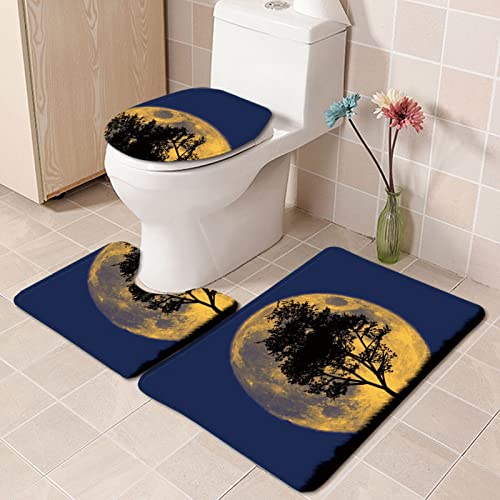 Badematten Set 3 teilig,Toilettenmatte Set,3er Badgarnitur Badezimmer Matte Set Dusch Bade Matte Vorleger Teppich 3D…