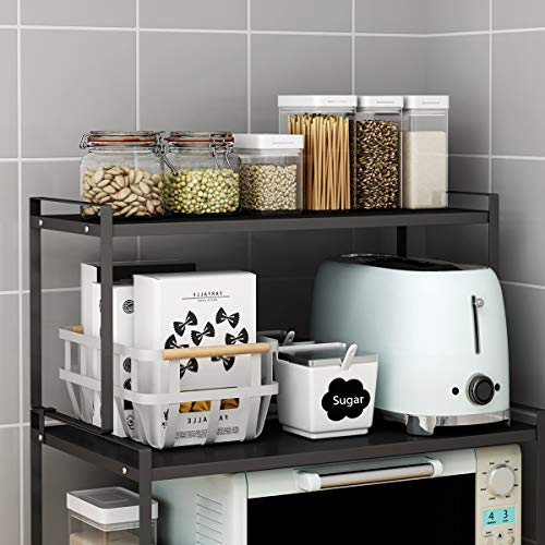 Microwave Oven Stand, Toaster Rack, Spice Organizer Shelf for Kitchen Bathroom Storage, 2-Tier (Medium 20"X12"X9.5")
