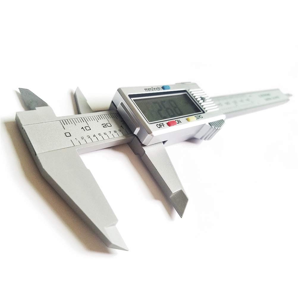 Suwmiarka cyfrowa 150mm 6 cali LCD Elektroniczny miernik z włókna węglowego Przyrządy do pomiaru wysokości Mikrometr (kolor: srebrny)