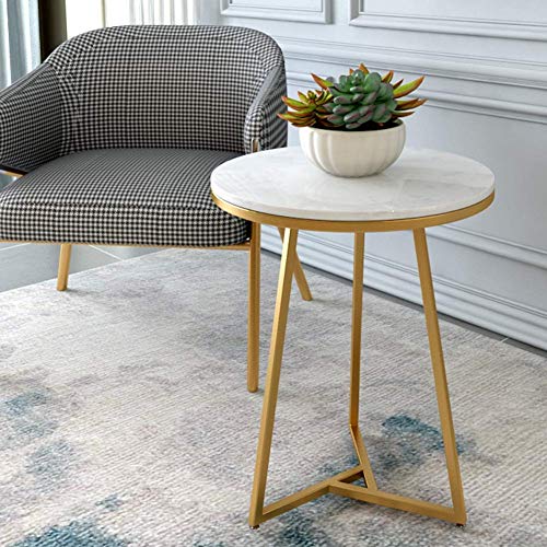 Table de chevet marbre et or pour petite chambre Sofaid
