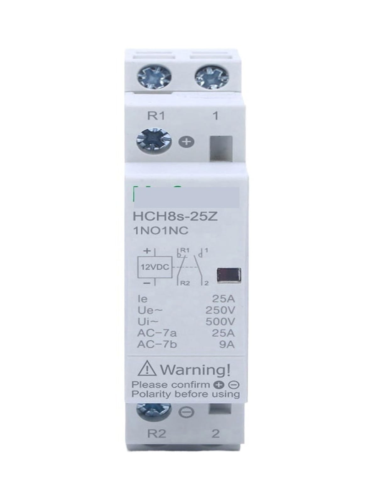 HCH8s-25 Modularer AC-Schütz, 25 A, 2P, 2 NO, 2 NC, 1 NO, 1 NC, 50 Hz, DC24 V, AC110 V, 220 V, Haushalts-DIN-Schienentyp (25 A, 1 NO1NC, DC12 V)