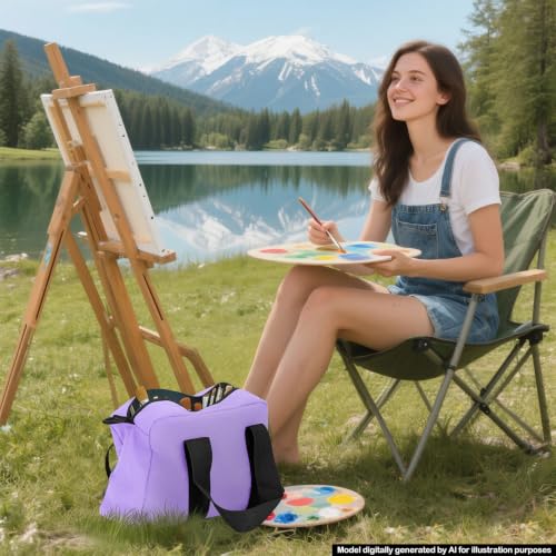 Image of Small Tool Bag, Canvas Tool Storage Bag, Large Capacity Multipurpose Zipper Soft Tote Organizer Pouch for Electrician, Plumbing, Gardening,Tools Bags for Men (Purple, 12 Inch)