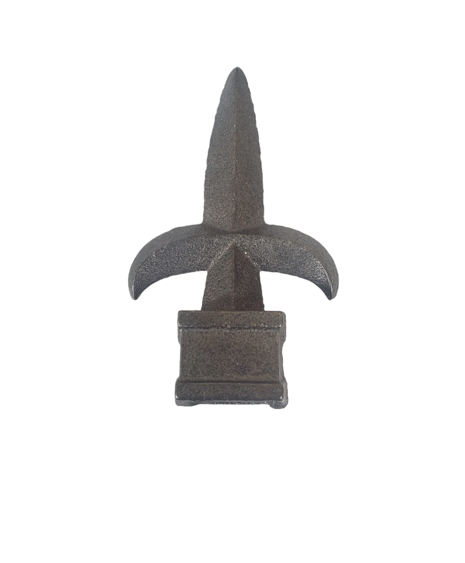 Cast Iron Fence Finials, Multiple Decorative Styles &amp; Sizes, 1/2" to 1" Inch Square and Round Spears, Fleur de Lis Design (3/4" Rocket SQ, 10)