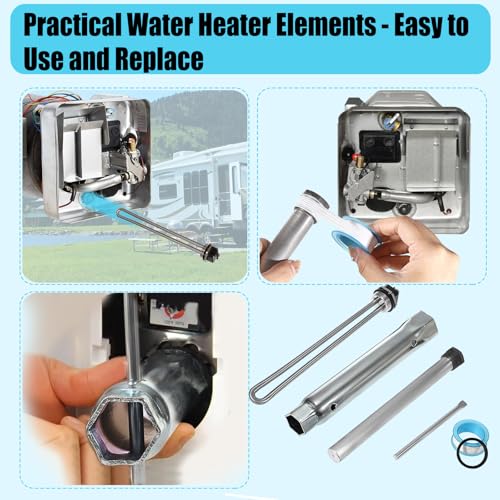 Image of OwnMy 5PCS RV Water Heater Elements with Socket Wrench, RV Water Heater Anode Rod Compatible with Suburban RV Water Heater Parts, Electric Hot Water Heater Element Replacement Kit for RV Campers