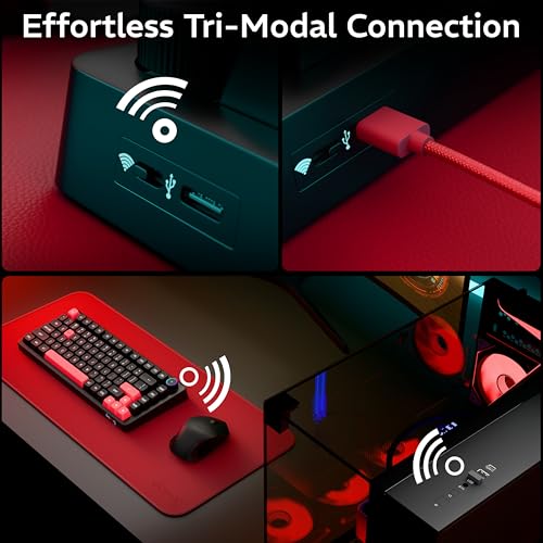 daWg Highkey 718 75% Wireless Mechanical Keyboard, Red Black+Red - Image 7