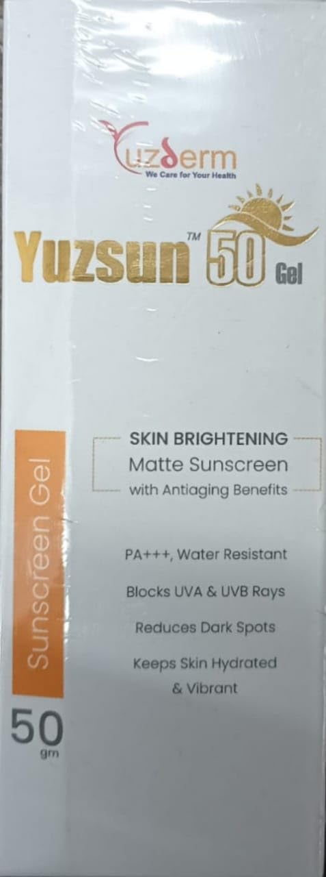 Yuzsun 50 SPF Gel Sunscreen 50 GM/Matte Sunscreen Suitabe for All Skin Types With Anti Aging Benefit-image-0