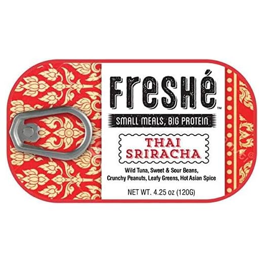 Freshé Gourmet Canned Tuna (Thai Sriracha, 10 Pack) Healthy High-Protein Snack & Ready to Eat Meal – Premium All-Natural, Non-GMO, Wild Caught Tuna – Mediterranean Diet Friendly