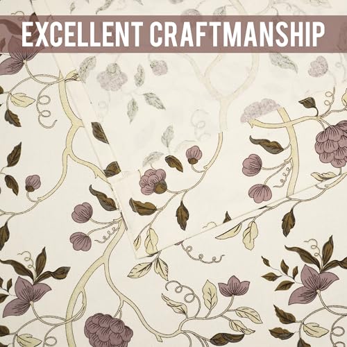 Image of Story@Home Cotton Curtain | Window Curtains 5 Feet Long Set of 2 | Floral Printed | Bohemian Curtain | Room Darkening Curtains for Living Room | (116 X 152 Cm, Beige & Brown)
