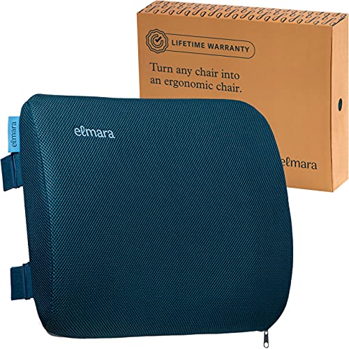 Elmara Lumbar Support Pillow for Office Chair Back Support Lumbar Cushion, Lumbar Support Pillow for Car, Desk Chair Lumbar Pillow for Chair, Back Cushion for Lower Back Pain, Back Pillow (DarkTeal)