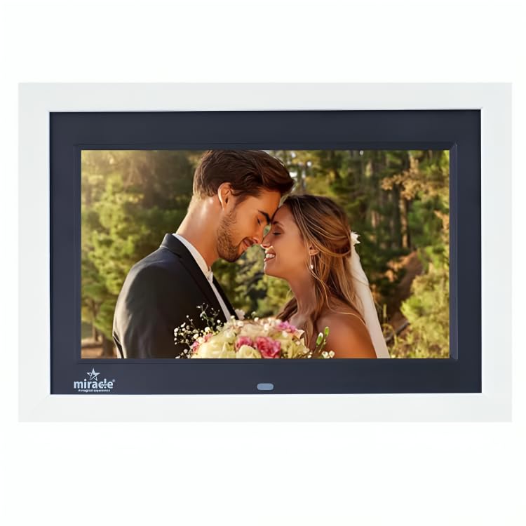 Image of Miracle Digital 7 Inch Wooden Digital Picture Frame,HD IPS Digital Photo Frames,Wall Mounted Electronic Slideshow,Using USB or SD to Play Photos /Videos /Music